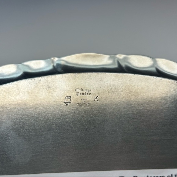 Irish Pewter Platter Handles Irish Made Vintage Old World Victorian Made Ireland - Picture 4 of 6